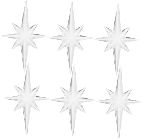 Gatuida Acryl Weihnachtsbaumschmuck 6 Stück Achteckige Hängeornamente Transparent Christbaumanhänger Weihnachtsdeko Langlebig Für Baum Wohnung Büro