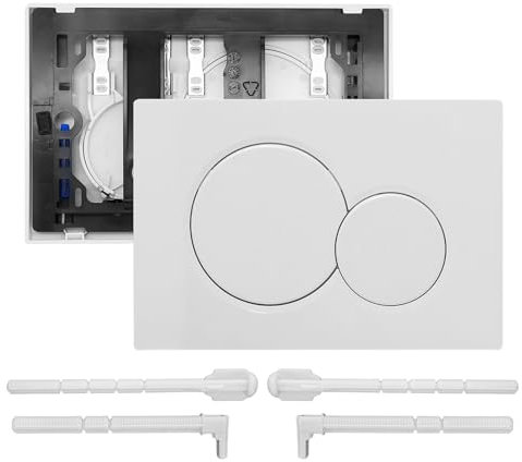Placa de accionamiento para inodoro compatible con Geberit Sigma 01, cisterna de inodoro, placa de pulsador, piezas de repuesto de plástico cromado, tecnología de doble cantidad, pulsador redondeado