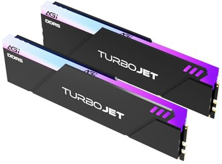 AGI UD858 TURBOJET RGB DDR5 32GB (2x16GB) DDR5 6000MHz CL30, 288-Pin UDIMM Mémoire RAM PC, Compatible AMD Expo Intel XMP