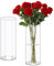Olrla 2 Teiliges Set Transparente Acryl Blumenvase, Bruchsichere Kunststoff-Zylindervase für Blumenarrangements, Hochzeits-Mittelstücke, Heimwerken (29.5x8.8 und 30x10cm)