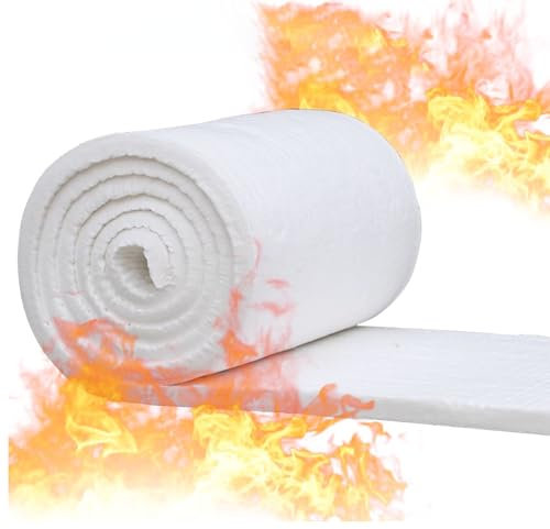 ZHWFDC Keramikfaserdecke, Feuerfeste Isolierung, 2,5 cm Dick, Feuer Mit 2700 ° F, Dichte: 128 Kg/m³, Für Holzofen, Kamin, Schornstein, Ofen Und öfen(Size:380x60x2.5 cm (150x24x1))