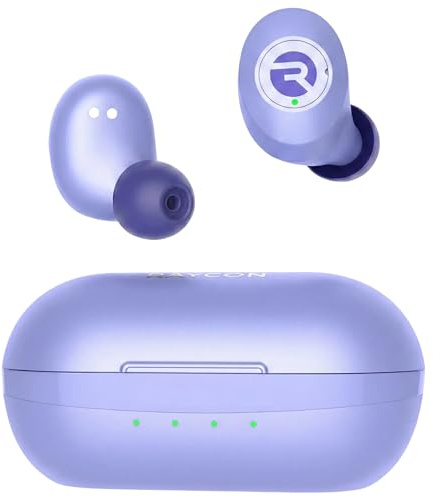 Raycon Everyday Earbuds Classic Bluetooth Wireless mit Mikrofon - Stereo-Sound, aktive Geräuschunterdrückung, In-Ear-Bluetooth-Headset, True Wireless Earbuds 32 Stunden Spielzeit (Lila)