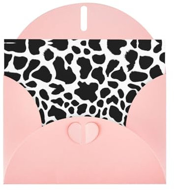 YYHHAOFA Rosa Glückwunschkarte Kuhfell Druck Bild für Weihnachten, Kindergeburtstag, Valentinstag und Party Einladung