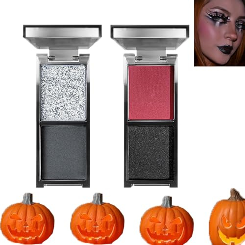 Ombretto Rosso Nero Palette Trucco Goth Eyeshadow Palette,Goth Red Eyeshadow Palette,Ombretti Bianco Nero Rosso,Tavolozza di Ombretti Neri Rossi per Feste di Halloween,Joker,Clown di Vampiro