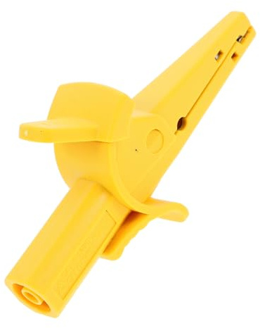 SOPOTUTU Clip de Prueba con Pinza Cocodrilo Aislada para Pruebas de Corriente Alta de Seguro y Totalmente Aislado Accesorio para Multímetro con Recubrimiento Completo Amarillo