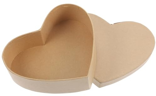 GLEAVI Herzförmige Geschenkverpackung aus Kraftpapier Aufbewahrungsbox für Süßigkeiten und Schmuck 165X142X5cm Natürliche Farbe Selbstgemacht Geschenkbox für Valentinstag und