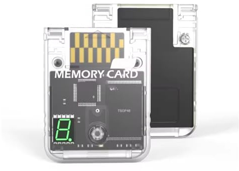 Plyisty 128MB Memory Card for RVL 001, with 8 16MB Virtual Cards, LED Digital Display for Save Game Storage