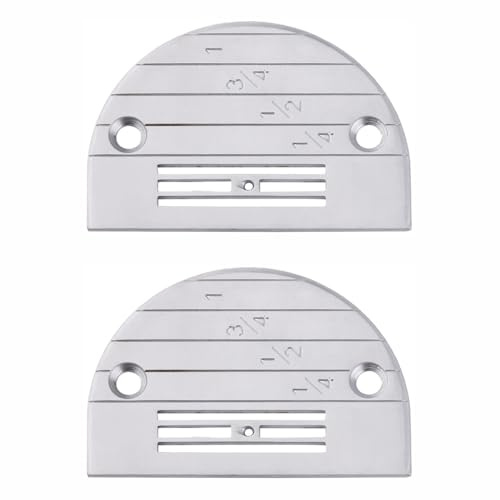 2 Pack E30 Needle Plate for Industrial Sewing Machine, Compatible with Juki DDL-8700 5550 Brother DB2-B735 Singer Jack, Steel Throat Plate with Seam Guide Markings for Single Needle Lockstitch