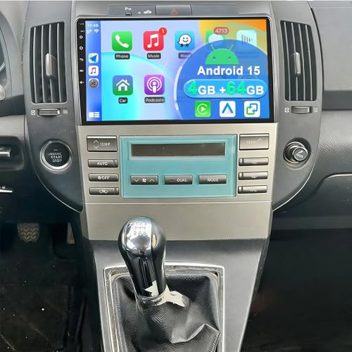 Android 15 Autoradio für Toyota Corolla Verso AR10 2004–2009 mit Carplay | 4+64G 9 Zoll Touchscreen Auto Stereo Display Player Radio GPS Navigation Head Unit mit Android Auto SWC FM RDS DSP Bluetooth