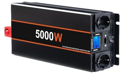 Onduleur Transformateur Micro-onduleur pour Voiture, Camping-Car, Maison, 5000 W/4000 W/3000 W, Convertisseur De Tension À Onde Sinusoïdale 12/24 V CC vers 220 V Convertisseur(12V,3000W)