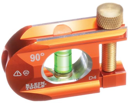 Klein Tools 935AB1V Nivel sin perro, nivel de flexión de conducto de 2.5 pulgadas, 1 vial, nivel de curva ACCU elimina las patas de perro en compensaciones y curvas de sillín