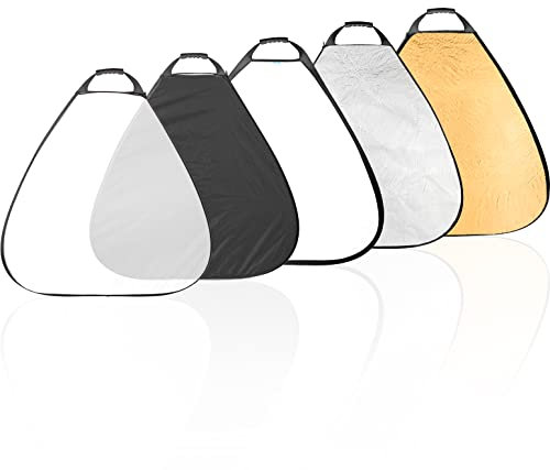 Selens 5 in1 80cm Fotografie Triangel Falt reflektor mit Handgriff und Tragetasche Weiß Schwarz Gold Silber Diffusor