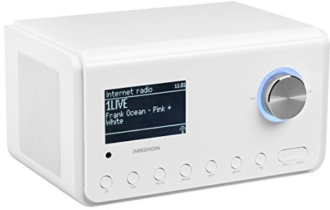 MEDION P85105 MD 87505 WLAN Internet-Radio, DAB+, UKW, WLAN, DLNA, UPNP, 2 x 10W RMS, USB-Anschluss, weiß