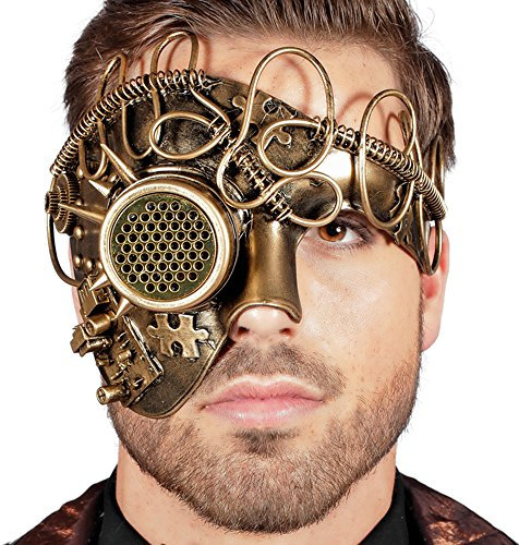 PARTY DISCOUNT Maske Steampunk Halbmaske, gold