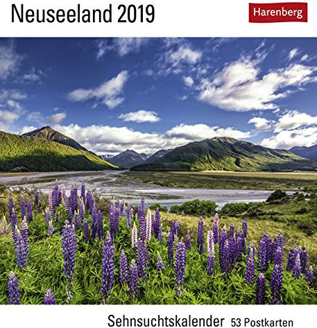 Sehnsuchtskalender Neuseeland - Kalender 2019 - Harenberg-Verlag - Postkartenkalender mit 53 heraustrennbaren Postkarten - 16 cm x 17,5 cm