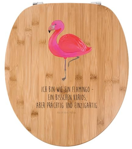 Mr. & Mrs. Panda Motiv WC Sitz Flamingo Classic - Geschenk, einzigartig, Toilette, WC-Sitz, rosa, Geschwister, stolz, Klodeckel, Toilettendeckel,
