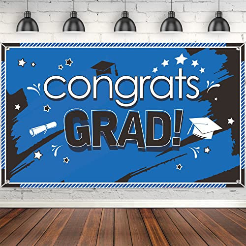Class of 2024 Congrats Grad Banner für Abschlussfeier 2024, Große 70,87 x 43,31 Zoll Abschluss Dekorationen Abschluss Hintergrund aus Stoff für Hochschule College Universität