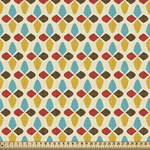 ABAKUHAUS Bunt Stoff als Meterware, Ornamental Vintage, Qualitäts Stoff Dekorativer Polster Heimtextilienstoff, 2M (148x200cm), Mehrfarbig