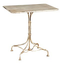 Biscottini Tavolo in ferro battuto da esterno 52x77x77 cm | Tavolo ferro battuto giardino anticato | Mobili da giardino in ferro | Tavolo da esterno