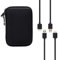 Portable Hard Drive Case with 2 USB 3.0 Charger Cable, SourceTon External Hard Drive Portable Carrying Case and A-Male to Micro-B Charger Cable- 3 Feet