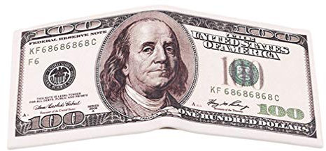 Fliyeong - Portafoglio pieghevole da uomo in finta pelle con portafoglio da dollaro degli Stati Uniti. USA