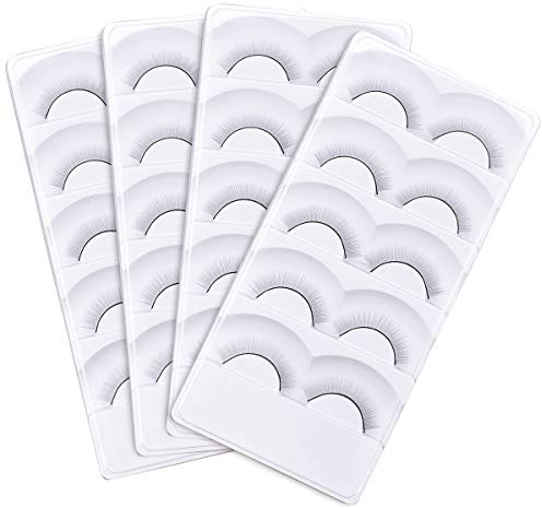 20 Paires Cils Entrainement pour Extension de Cils, Faux-Cils Auto-Adhésif Naturel Kit de Entraînement de Cils pour Tête de Mannequin