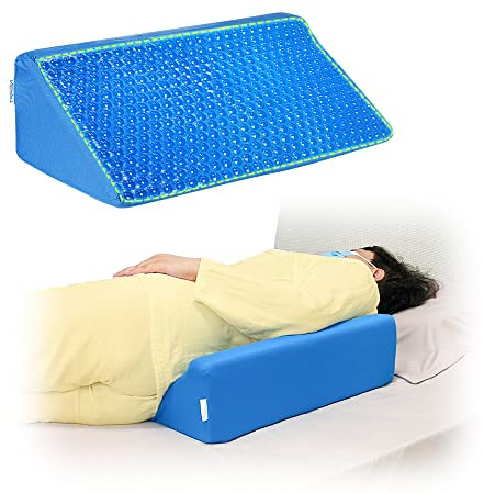 Keilkissen zum Schlafen von Bett Gelkeile Körperpositionierer 30 Grad geneigtes Keilkissen für Erwachsene Rückenschmerzen Bettwunde medizinischer Schaumstoff erhöhte Beine Nackenrolle (mit Gel)