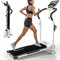 KINETIC SPORTS Elektrisches Laufband KST2500FX - Klappbarer Heimtrainer für Zuhause bis 10 km/h, mit LCD-Anzeige, Tablet Holder, Kompaktes Laufband Walking Pad für Zuhause und Büro