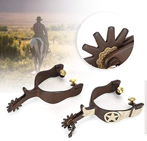 SALUTUYA West Cowboy Spurs Style 2PCS Elegante kohlenstoffarme Stahlsporen für den Pferdesport verbessern die Beinempfindlichkeit des Pferdes