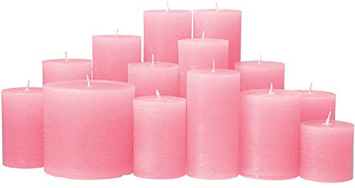 Premium Kerzenset 4,5 kg durchgefärbte Stumpenkerzen von Kerzenwelt 1. Wahl ohne Duft (rose)