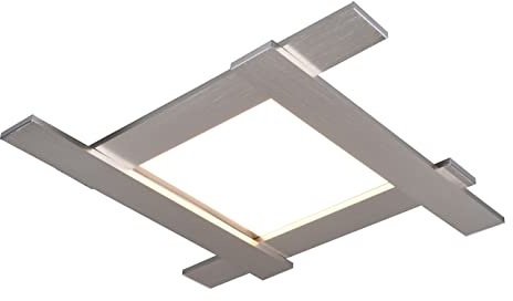 Trio Leuchten LED Deckenleuchte Belfast 675510507, Metall Nickel matt, inkl. 4x 3.5 + 18 Watt LED, Switch Dimmer