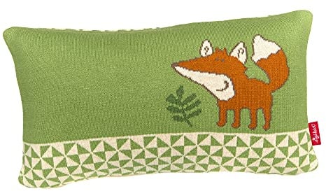 SIGIKID 39450 Strickkissen Forest Fox Mädchen und Jungen Baby-Kissen empfohlen ab Geburt grün | Baby-Kissen, empfohlen ab Geburt