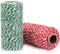 Cotton String, 200m Red & White and Green & White, 2mm Butchers Bakers Twine for Gardening, Decoration, Tying, Crafts and Gift Wrapping