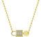 QIAMNI Key Lock Stainless Steel Silver Gold Pendant Necklace for Women Men Premium Clavicle Chain Charm Personality Gift