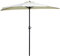 Outsunny Demi parasol Ø 2,6 m, parasol de balcon 5 entretoises acier polyester beige
