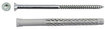Masidef member of the würth group TLS09110200 Tasselli Prolungati Nylon a 2 Settori + Vite TPS Torx, Grigio, 10x200mm