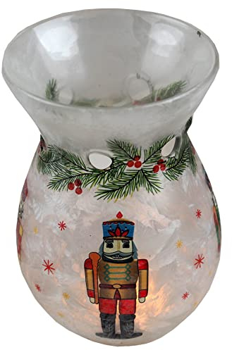 SiL Interiors Christmas Nutcracker Frosted Glass Design Wax Warmer/Oil Burner