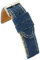 diloy Textil Uhrenarmband Jeans Denim ausgefranst Lederfutter flach sportlich – Größen 18mm 20mm 22mm 24mm 390 Blau 20mm