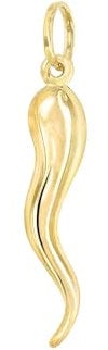 forme di Lucchetta - Große Italienischer Glücksbringer Horn 14 Karat Echtes Gelbgold, Goldanhänger Damen Herren 585 Echtgold | für Ketten (bis zu 4 mm) - hergestellt in Italien