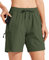 WILLIT Damen Wanderhose Sommer Cargohose schnelltrocknend Wandern Kurz leichte Sport Shorts mit Taschen Armee Grün M