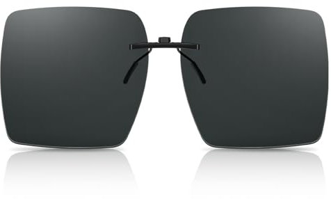 Goiteia Polarized Clip On Sunglasses Over Prescription Glasses Men Women,Compact Fit,Non-Flip Up(62 * 52mm)