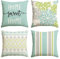 Artoid Mode Grün Dahlien Geometrisch Kissenbezüge 4er Set, 40x40 cm Frühling Zierkissenbezug Cushion Cover Couch Wohnzimmer Außenbereich Deko