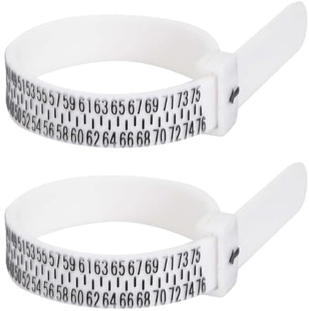 KXUSW Ring Sizer,2 Pièces Couteau à Mesurer Les Bagues-Mesure Doigt pour Bague-Mesureur De Bague en Plastique - Tailles Européennes - Réutilisable - pour Personnaliser De Nouvelles Bagues (Blanc)