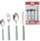 Maury's Set Di Posate Maury's, Confezione da 24 Pezzi, Realizzate In acciaio Inox Con manico Colorato, Ideali per ogni Occasione (Mary, Verde Salvia)