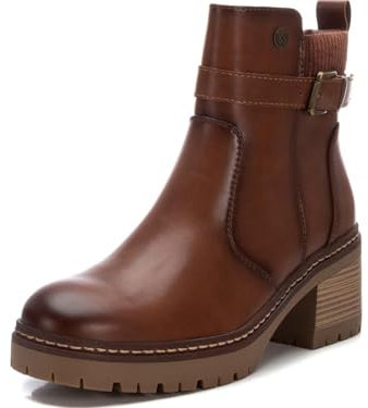 XTI - Botines casual Mujer Camel - Calzado Cómodo y Versátil - Moda casual - Modelo 14337103 (Talla 37)