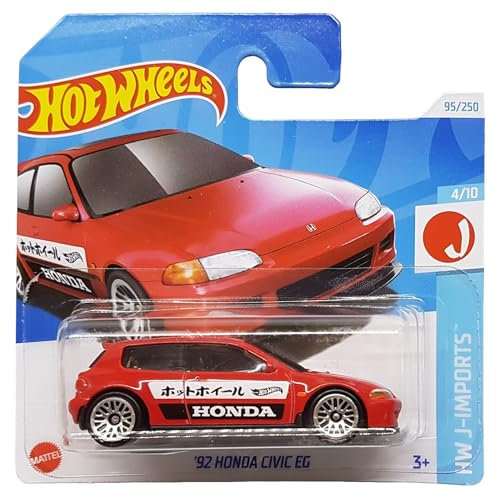 Hot Wheels - ´92 Honda Civic EG - HW J-Imports 4/10 - HTC43 - Short Card - rot - Mattel 2024 - 1:64