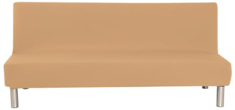 Einfarbiger Sofabezug ohne Armlehnen, Polyester, Spandex, Stretch, Futon-Schonbezug, 3-Sitzer, elastisch, vollständig zusammenklappbar, für Klappsofa, ohne Armlehnen, 203,2 x 127 cm