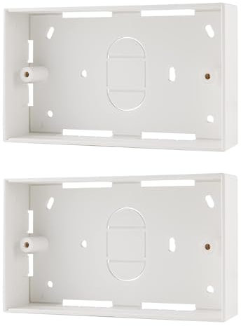 rhinocables Ethernet Back Box for Faceplate, Fits Wall Plate for Ethernet Cable Networking Sockets Surface Mount Box (2 PACK, 32mm)