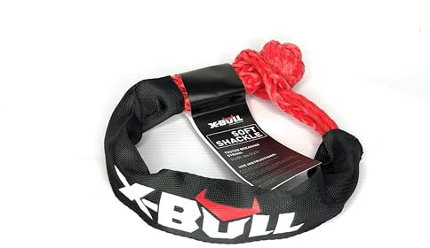 X-BULL - Schäkel - Soft Shackle - aus Kunststoff - Weicher Schäkel mit Schutzhülle - für Offroad Abschleppen, Outdoor Trips, Pkw, Lkw, Quad - 12T - 10mm x 600mm