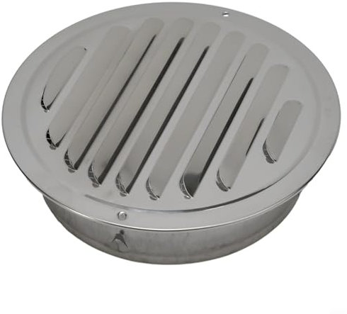 Yuanpgky Rejilla de ventilación circular, promueve la circulación del aire con rejilla de ventilación de acero inoxidable, diseño libre de óxido, ventilación circular (160 mm)